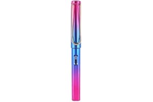 dedepeng Stylo-plume métallique - Fenêtre d'encre visible remplie de piston - 0 5 mm - Plume iridium - Pour la calligraphie des enfants - Kit d'encre pratique avec cartouche d'encre pour