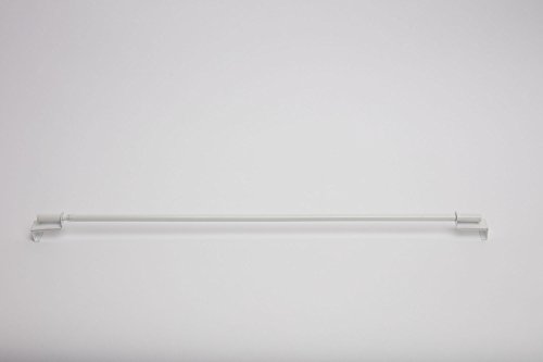 Spannvitrage Gardinenstange Weiß aus Metall verschiedene Größen ausziehbar ohne Bohren (90-130 cm) - 2