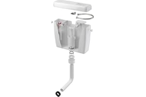 DS-LUX Eco Cistern Plastic Comfort Start/Stop White, 2-8 Litres, Universal Toilet Cistern, Environmentally Friendly, Natural, Sustainable, Easy Installation, Easy Installation