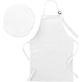 CHRISLEY ENTERPRISES White chef apron with hats | Kids Apron with Pocket (2-12 Yrs) (3-4 years)