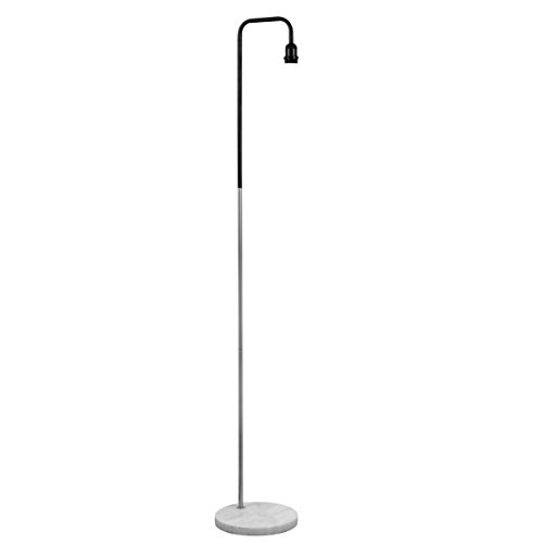 MiniSun Retro Style Black/Chrome Metal & White Marble Floor Lamp Base