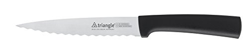 Triangle 66 196 16 10 Universalmesser, 16 cm Klinge mit zweiseitiger Welle Küchenmesser, Stahl, schwarz / silber, 29,5 x 3 x 1,7 cm
