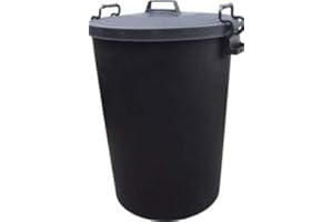 KD & JAY 110L Outdoor Waterproof Plastic Food Bin With Clip Locking Lid