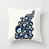 NicholasCGShopOnline C5029F Cotton Linen Decorative Throw Pillow Case Cushion Cover Evil Eye 18 "X18 "