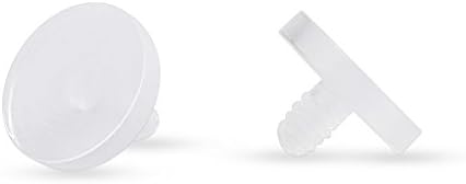 PiercedOffAcrylic Retainer for Dermal Anchors - Thread Thickness 14GA (1.6mm) / Thread Length 4mm - Sold as a Pack of 2