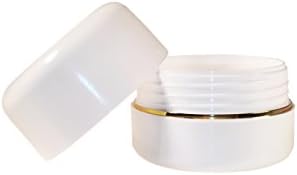 Advantis 50ml empty plastic cosmetic pots jars storage containers sample for organic lotion cream balm butter makeup with a screw lids in box packing for travel (Pack of 20) (White)