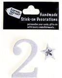 Express Yourself DIY, self adhesive, White number 2, Topper - Ideal for Card Making, Scrapbooking, Papercrafts, Childrens Crafts etc
