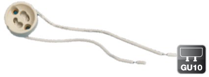 Portalampada per lampade tipo RAF GU10, 4 A, 250 V - Temperatura T250