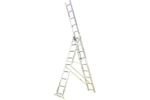 BPS ACCESS SOLUTIONS 9 Rung Trade Master Combi All-in-One Extension Ladder, Step Ladder & Free Standing Ladders