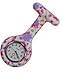Brand New Fashion Silicone Nurses Brooch Tunic Fob Watch New With FREE BATTERY by Boolavard® TM (Pale Purple Flowers)