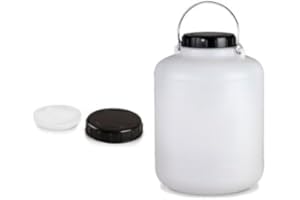 Droquimur. Garrafa de plastico apto para uso alimentario de 5 litros con asa metálica con tapadera a rosca y una tapa interior que permite un cierre hermético. (5 LITROS)