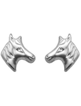 Silber 925 Sterling Silver Ohrringe - Ohrstecker - Pferdekopf - B. 7,5 mm - H. 8,1 mm