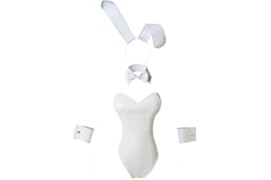 NSPSTT Women Bunny Cosplay Costume Sakurajima Mai Bunny Girl Senpai Cosplay Outfit Bunny Halloween Bodysuit Costume for Adult White L