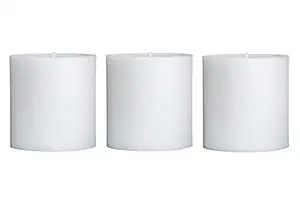 DELHI CANDLES Home Made Hand Crafted Smooth Pillar Candles, Set of 3 for Home Dcor/Meditation/Aroma/Reiki/Party/Romantic Dinner/Christmas & Other Occasion (White, 3X3)
