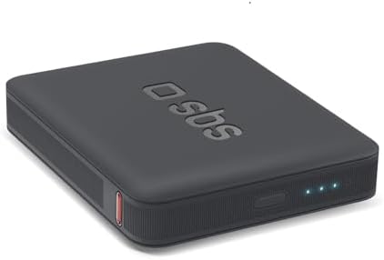 SBS NanoTube PowerBank HD, 5000mAh, Intelligent Charge (IC) 10W, Power Bank con Ricarica Rapida, Tecnologia Alta Densità, USB-C, Caricabatterie Portatile da Viaggio, Design Compatto, Nero