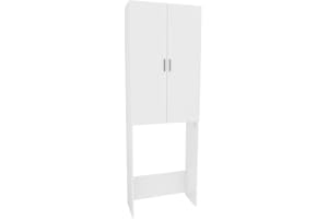 Oskar-Store, Livinity - Armadietto per lavatrice, modello Martha, colore: bianco (64 x 190 cm, con 2 ante lunghe)