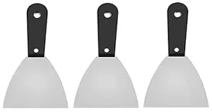 AASONS 4 Inch Tempered Steel Paint Scraper Putty Knife, Painting Tools, Spackle Knife, Wallpaper Scrapping, Painters Tool, Crown Molding Tool, Paint Remover Scrapper with Handle (Pack Of 3)