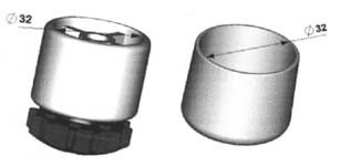 Preisvergleich Produktbild Mwh Fusskappe 32 mm bordeaux 4er Set