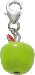 Clip on Charm Silver Frog Murat Paris-Apple Green