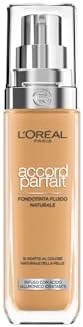 L'Oréal Paris Fondotinta Liquido, Incarnato Uniforme e Illuminato, Finish Naturale, Per Tutti i Tipi di Pelle, Formula con Acido Ialuronico, Accord Parfait, Tonalità: 6.5D/W Caramel Dore, 30 ml