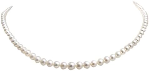 Kimura 4-7 mm Graduated Cultured White Freshwater Pearl 18-inch Necklace 925 Sterling Silver