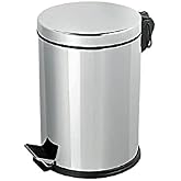 Omnisoft PLX3700-305 Krom Pedallı Paslanmaz &Ccedil;&ouml;p Kovası 5 Lt