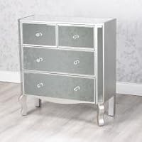 Lvalen5dr Downton Interiors Vintage Style Silver Mirrored Chest Of