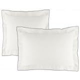 Fundas de almohadas unidas percal marfil