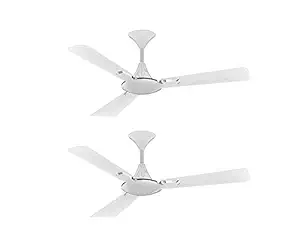 Crompton New Aura Designer 2D Anti-Dust Ceiling Fan with Duratech Technology - 1200 mm (Arab Pearl White), Pack of 2