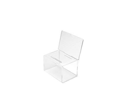 Deflect-o - Caja para sugerencias o propinas con soporte para cartel 152 x 102 mm transparente reviews Deflect-o - Caja para sugerencias o propinas con soporte para cartel 152 x 102 mm transparente