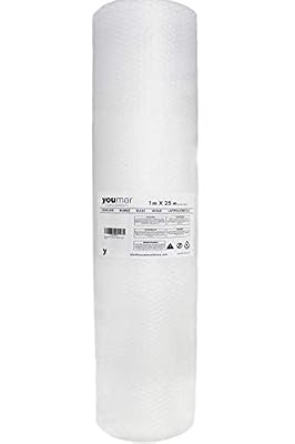 YOUMAR SOLUTIONS - Rouleau de film à bulles (1 x 25 mètres) pour emballage de produits fragiles dans les transports et déménagements. Haute protection. Papier bulle de qualité européenne.