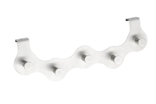Wenko 4468120100 Türgarderobe Garda, Edelstahl rostfrei, 32.5 x 11 x 5.5 cm, Matt