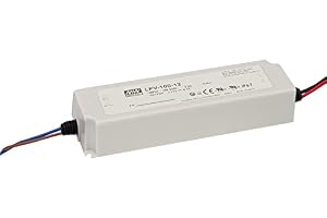 Mean Well LPV-100-5 LED-transformator, 100 W, 5 V, 12 A, vattentät, växelström – likström