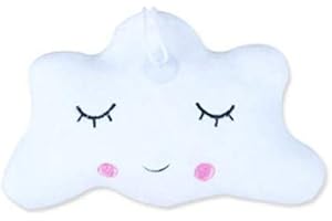 GENERISCH 15 x 23 cm, cuscino per bambini, con piccole nuvole, bianco, decorazione per la cameretta dei bambini