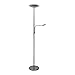 Produktbild Lampenwelt LED Stehlampe 'Malea' dimmbar (Modern) in Chrom aus Metall u.a. für Wohnzimmer & Esszimmer (2 flammig, A+, inkl. Leuchtmittel) - Wohnzimmerlampe, Stehleuchte, Floor Lamp, Deckenfluter
