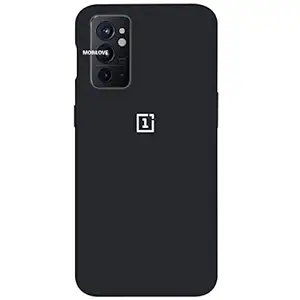 MOBILOVE Pure Liquid Soft Matte Silicone Case with Camera and Screen Protection for | OnePlus 9RT 5G (Black)
