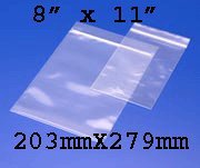 1000 8 x 11 Grip seal bags 200g, Resealable zip lock