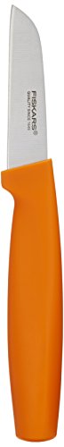 Fiskars 1019473 Schälmesser FF, Edelstahl, 19,5 x 2,5 x 2 cm, orange