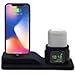Produktbild Apple Watch Stand, 3-in-1 Silikon Airpods Lade-Ständer/Ladestation / Apple Watch Ladestation kompatibel mit Apple Airpods/All Series Watch/iPhone X/8/8 Plus/7/7 Plus/6S Plus – Schwarz, Black - B