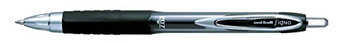 Uni-Ball SigNo 207 Gel-Tintenroller mit Druckmechanik 0,7 mm F-Spitze 0,5 mm Strichbreite 12 Stück schwarz