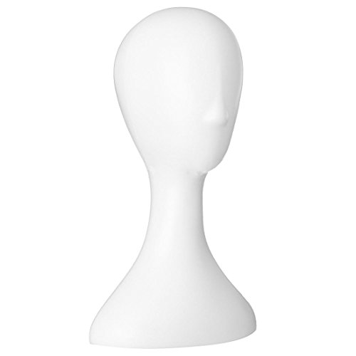 Mannequin Head - TOOGOO(R) Lady high plastic head wig head female model head White