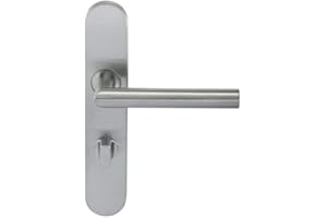 Paire de Poignées de porte KLOSE besser Inox 304 sur Plaque "Noémie vif" - Condamnation sans voyant