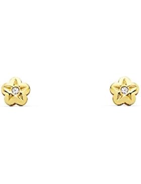 Damen & Kinder Blumen Ohrstecker - Gelbgold 9 Karat (375)