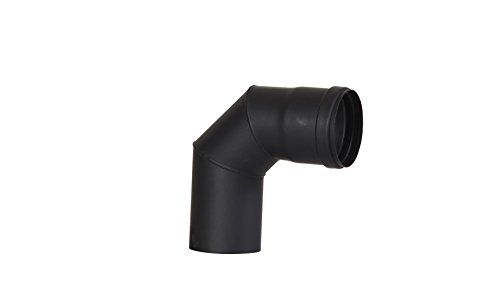 COLOR EMAJL Rauchrohr Set Pellet in Schwarz, Ø 80 mm, Ofenrohr für Pelletöfen - 4