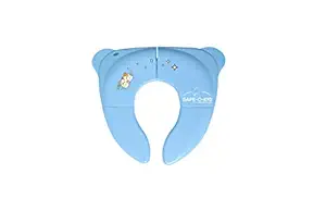 Safe-O-Kid - Pack of 1 - Portable Foldable Potty Seat, Best Hygienic Sanitary Toilet Solution for Kids - Blue (Comes with a Carry Bag)