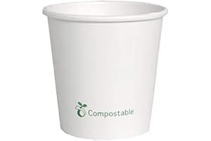 Ecorigin Vasos Desechables de cartón de 120 ml/4oz de capacidad. Biodegradables y Compostables. Vasos de cartón con Laminado PLA. Pack de 100 Unidades