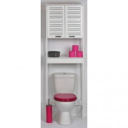 TENDANCE Meuble dessus toilettes WC 2 portes - Style épuré
