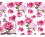 Ticker Enterprises 2 Sheets of Girls Gift Wrap & 2 Gift Tags - With Pink Roses & Butterflies