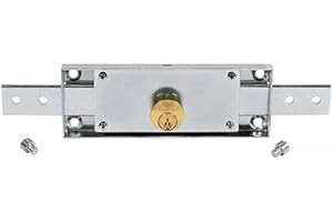 DOJA Barcelona Roller Shutter Door Lock - Central Roller Shutter Lock - 90mm Cylinder - Galvanized Steel Rolling Gate Door Lock with Key, Ideal for Shutter, Garage Shutters