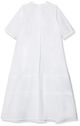 Bateo Design Baby Taufkleid aus Baumwolle Simon mit Schleife Weiß 68 - 2